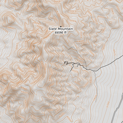 OpenTopoMap map of Slate Mine, NV