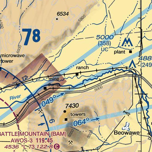 FAA VFR chart of T-S Ranch, NV