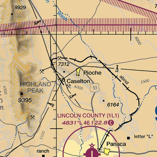 FAA VFR chart of Treasure Hill, NV