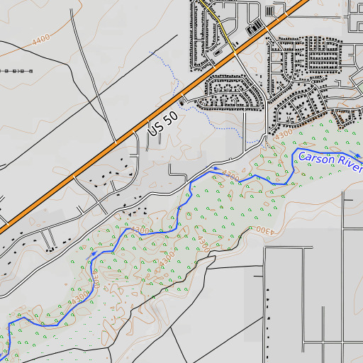 OpenTopoMap map of Upper Cardelli Ditch, NV