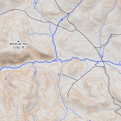 OpenTopoMap map of Upper Dry Valley, NV
