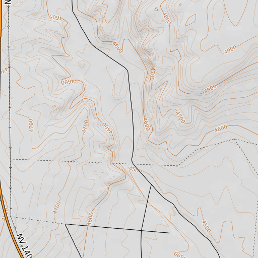 OpenTopoMap map of Virgin Creek, NV