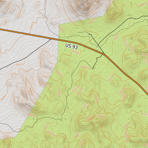 OpenTopoMap map of West Oak Spring, NV