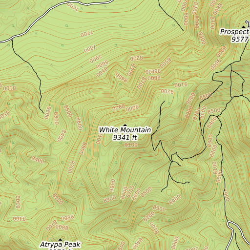 OpenTopoMap map of White Mountain, NV