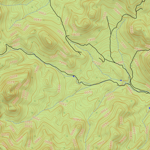 OpenTopoMap map of Willow Spring, NV