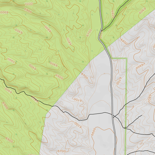 OpenTopoMap map of Willow Spring Canyon, NV