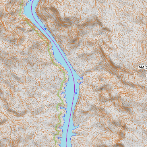 OpenTopoMap map of Windy Canyon, NV