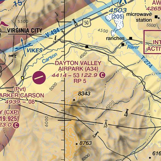 FAA VFR chart of Barton Springs, NV