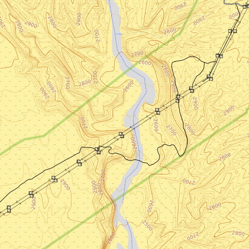 OpenTopoMap map of Snow Spring Wash, NV