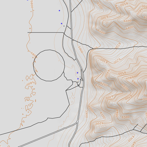 OpenTopoMap map of Thompson Ranch, NV