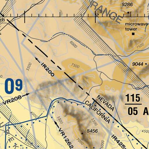 FAA VFR chart of Sylvania Mountains, NV
