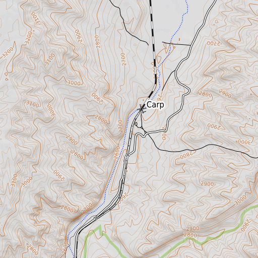 OpenTopoMap map of Carp, NV