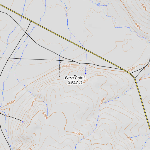 OpenTopoMap map of Fern Point, NV