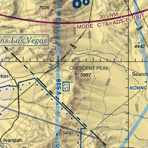 FAA VFR chart of Crescent Peak, NV