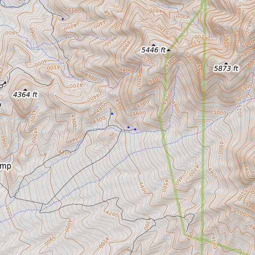 OpenTopoMap map of Grapevine Springs, NV