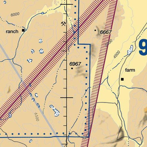 FAA VFR chart of Idaho Canyon Range, NV