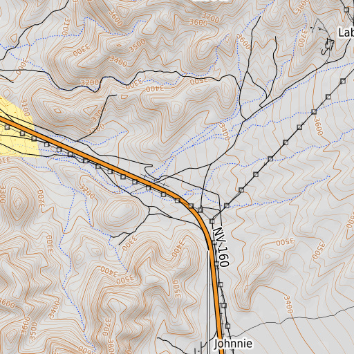 OpenTopoMap map of Mineral Flat, NV