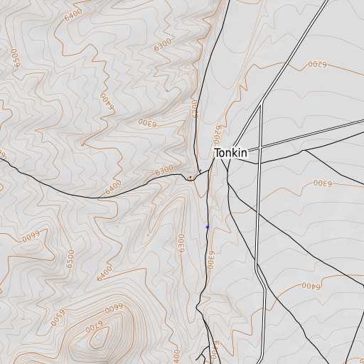 OpenTopoMap map of Damele Ranch, NV
