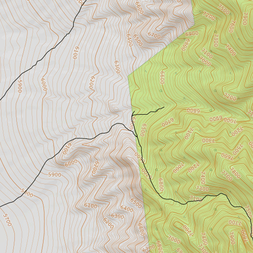 OpenTopoMap map of Dry Canyon, NV