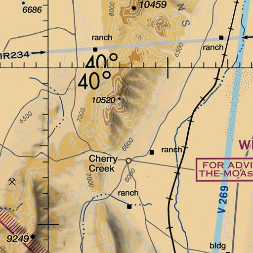 FAA VFR chart of Exchequer Mine, NV