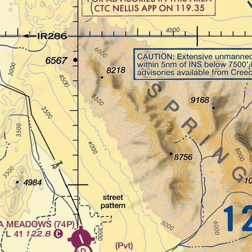 FAA VFR chart of Wood Canyon Spring, NV