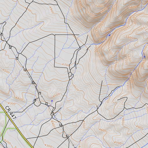 OpenTopoMap map of The Orchard, NV