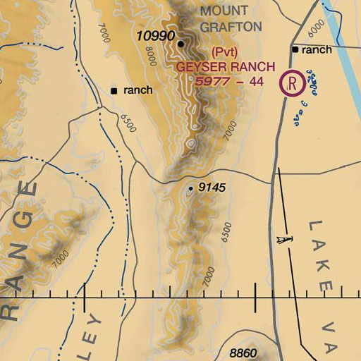 FAA VFR chart of Upper Patterson Well, NV