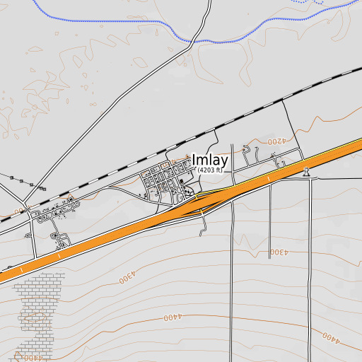 OpenTopoMap map of Imlay Elementary School, NV