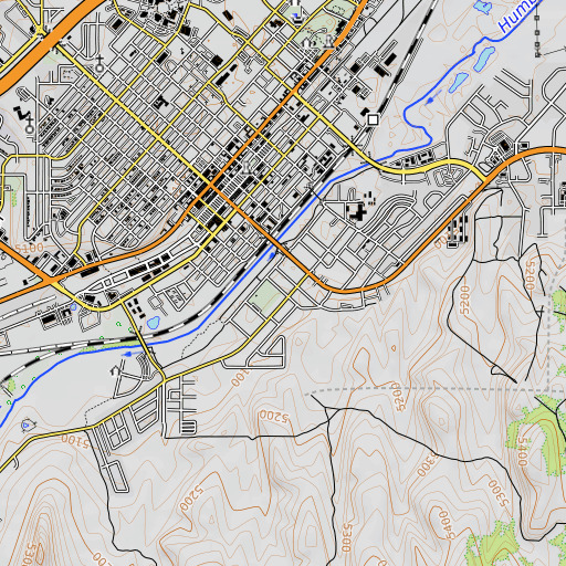 OpenTopoMap map of Riverview Park, NV