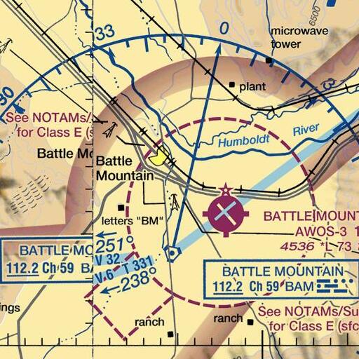 FAA VFR chart of East Battle Mountain Interchange, NV
