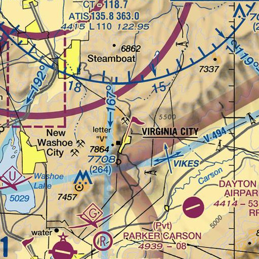 FAA VFR chart of Evans Mill, NV