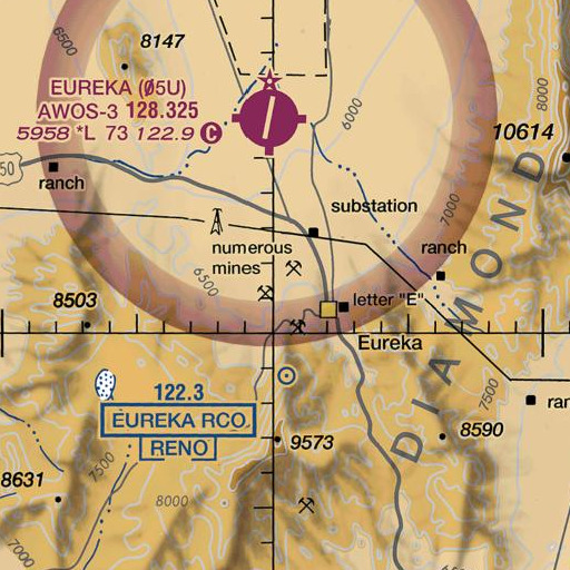 FAA VFR chart of Williamsburg Mine, NV