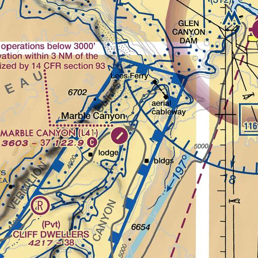 FAA VFR chart of Navajo Bridge, AZ