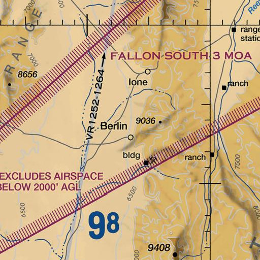 FAA VFR chart of Bowler Mine, NV