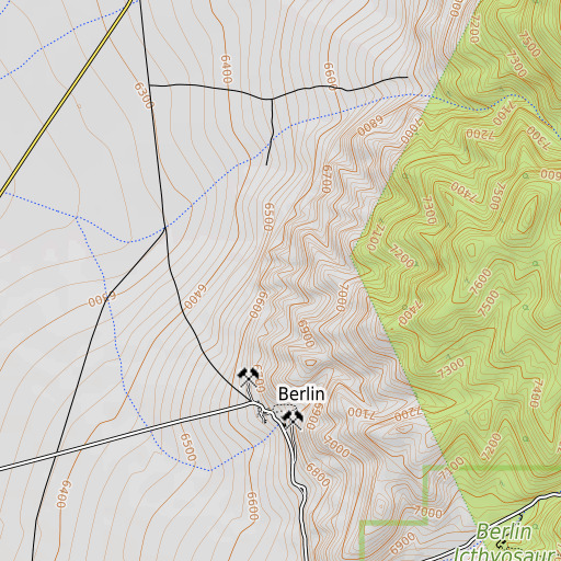 OpenTopoMap map of Bowler Mine, NV
