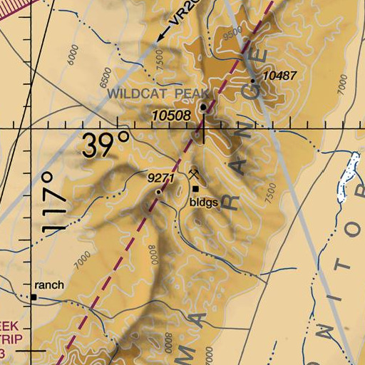 FAA VFR chart of Blue Bell Mine, NV