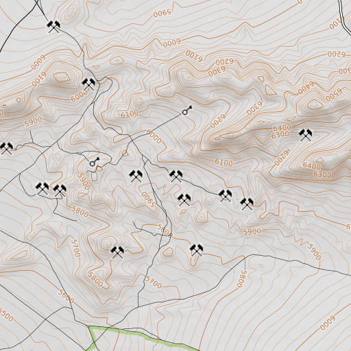 OpenTopoMap map of Snake Pit Mine, NV