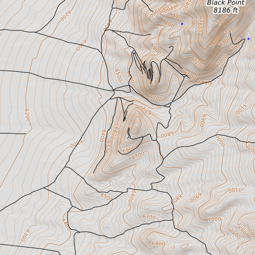 OpenTopoMap map of Standard Copper Mine, NV