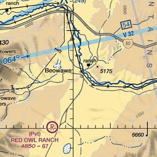 FAA VFR chart of Beowawe Mining District, NV