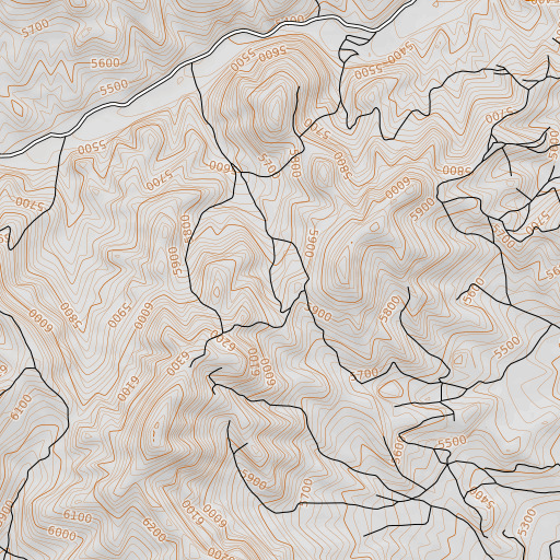 OpenTopoMap map of Gem Mine, NV