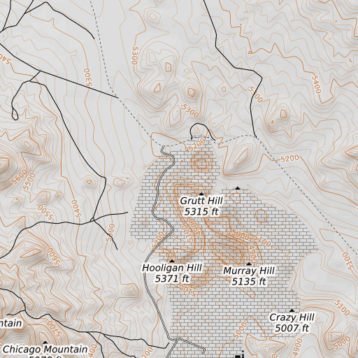 OpenTopoMap map of Silver Zone Mine, NV