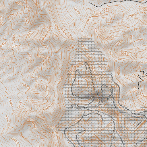 OpenTopoMap map of Elko-Lander Mine, NV