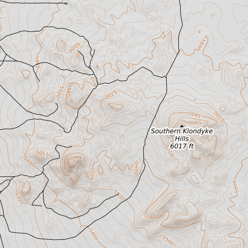 OpenTopoMap map of Klondike Mining District, NV
