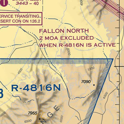 FAA VFR chart of Red Bird Mine, NV