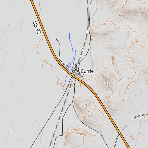 OpenTopoMap map of Currie Elementary School, NV