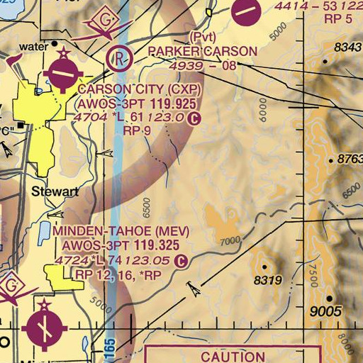 FAA VFR chart of United Mine, NV