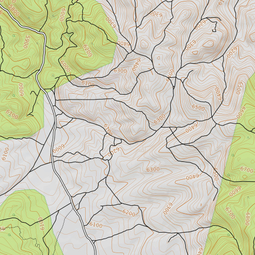 OpenTopoMap map of United Mine, NV