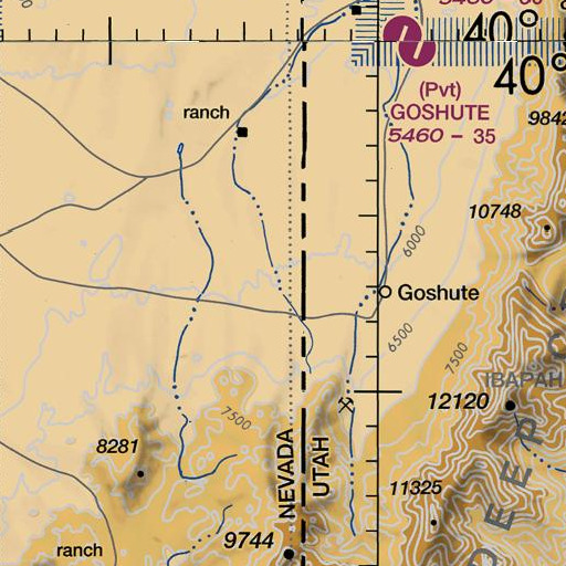 FAA VFR chart of Spring Creek Flat, NV