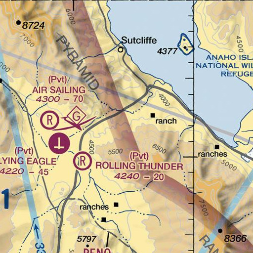 FAA VFR chart of Pyramid Mines, NV