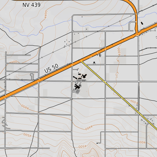 OpenTopoMap map of Silver Springs Elementary School, NV